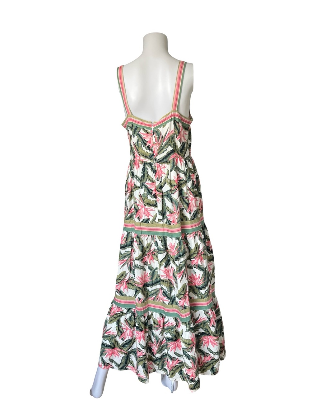 Ann Taylor LOFT Linen Blend Maxi Dress Size 6 Tropical Floral Vacation Resort - Picture 2 of 7